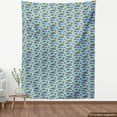 thumbnail image 4 of Ambesonne Nautical Fabric by the Yard Upholstery, Funny Colorful Fish Art, 1 Yard, Marigold and Royal Blue, 4 of 5