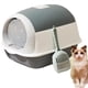 thumbnail image 1 of Caja de Arena para Gatos con Capucha, Arenero para Gato Cerrado con Pala, Orinal Inodoro Gatito, Planta de Arena Fácil de Limpiar, a Prueba de Olores, Antisalpicaduras, para Gatitos (Gris), 1 of 9
