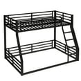 thumbnail image 4 of Lisonu Twin over Full Floor Bunk Bed, Heavy-Duty Metal Bed Frame with 500lb Capacity, Space-Saving Design for Teens & Adults, Noise-Reduced, Black, 4 of 14