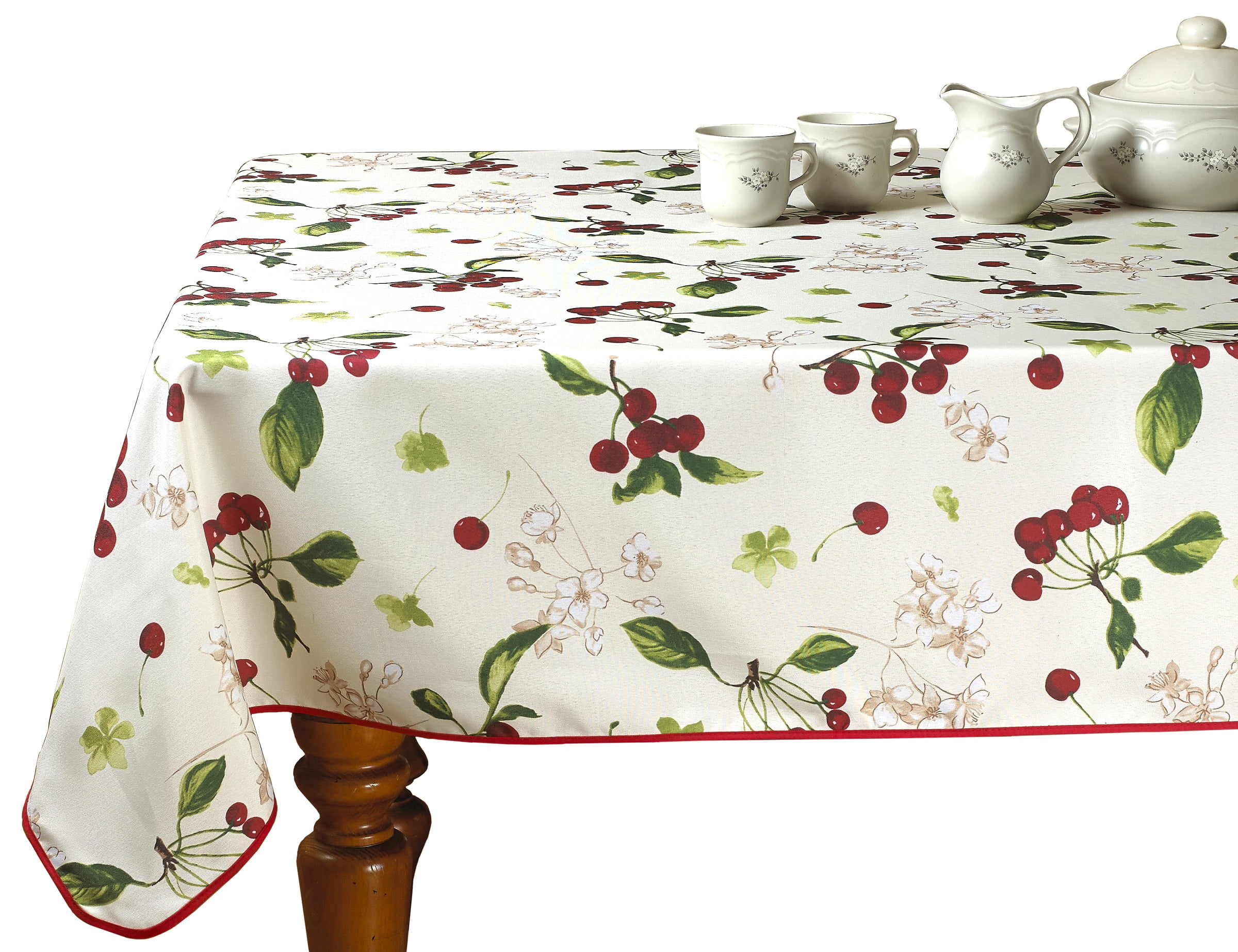 ReTrO Style Black CHERRY Cherries OILCLOTH Dining Table RUNNER RV BBQ Pool Party 
