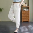thumbnail image 4 of Sngxgn Women Pants Leggings Women's Casual Long Lounge Pants Drawstring(White,M), 4 of 6