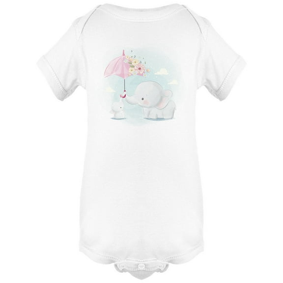 Mommy And Baby Elephant Graphic Bodysuit Infant -Image by Shutterstock, 6 Months