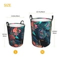 thumbnail image 3 of Fuzoiu Colorful Floral Patterned Horse Print Circular Hamper,Laundry Basket with Handle,Collapsible Laundry,Dirty Clothes Storage Basket,for Bedroom Bathroom Dorm Living Room-Small, 3 of 6