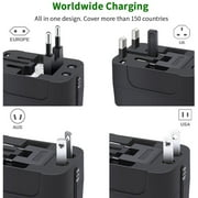 International Universal All In One Worldwide Travel Adapter Wall Charger AC Power Plug Adapter with Dual USB Charging Ports for USA EU UK AUS European Cell Phone Laptop