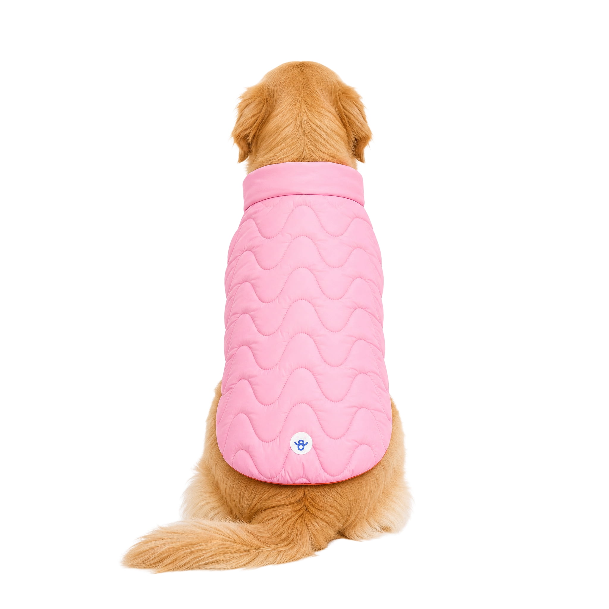 Oodles Quilted Fall Puffer Dog Jacket, Pink, XL