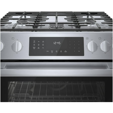 Bosch - Benchmark Series 4.8 Cu. Ft. Self-Cleaning Slide-In Gas Convection Range - Stainless steel