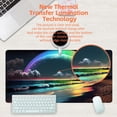 thumbnail image 4 of Desk Mat, Rainbow and Full Moon Desk Pad, Beach at Night Large Gaming Mouse Pad for Desk, 31.5"x11.8" Extended Big Computer Keyboard Mouse Pad with Non-Slip Base and Stitched Edge, 4 of 13