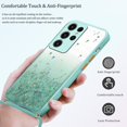 thumbnail image 6 of Compatible with Samsung Galaxy S23 Ultra Case Clear Cute Giltter Samsung S23 Ultra Phone Case for Women Girls Transparent TPU Bumper Cases with Lanyard Strap (Green), 6 of 14