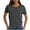 A-Black, variant on Wyobmus Women's Summer Shirts Crew Neck Slim Fitted Basic Tops Stretch Short Sleeve Curved Hem Tees Fashion Going Out T-Shirt B-Olive Green