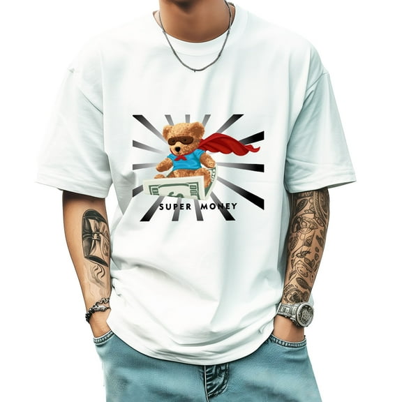 Graphic Tees for Men Summer New Print Casual Tee Fashion Trend Sports Shirt Select