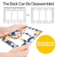 thumbnail image 4 of Yayeee Rocker Switch Wall Plate 3-Gang 6.5"x4.6" Home Decorative Outlet Cover, Beige Plaid Lemon, 4 of 6