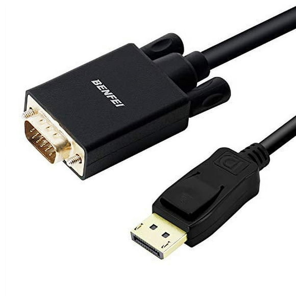 DisplayPort to VGA Adapter, Benfei DP DisplayPort to VGA 6 Feet Cable Male to Male Gold-Plated Cord Compatible for Lenovo, Dell, HP, ASUS and Other Brand