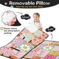 thumbnail image 3 of Pioneer Flower Floral Print Pattern Teens Toddler Nap Mat with Pillow, Sleeping Mat Bag for Preschool Daycare 50"x20", 3 of 6