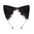 thumbnail image 4 of Diadema con orejas de y de imitación, diadema ajustable de felpa para Cosplay, disfraz de carnaval y Halloween para mujer, vestido de fiest , NEGRO negro2, 4 of 4
