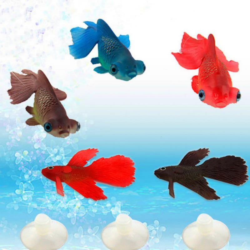 Underwater Saltwater Fake Colorful Fish for Fish Bowl Simulation Animal Decoration Glowing Effect Decor Ornaments for Fish Tank 3PCS Artificial Fish Aquarium Silicone Floating Glowing Clownfish Set