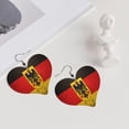 thumbnail image 5 of Heart Shaped Leather Earrings Germany Flag Leather Earrings Jewelry Gifts For Women, 5 of 6