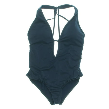 Jets by Jessika Allen Womens Plunge Neckline Halter One-Piece Swimsuit