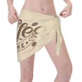 thumbnail image 3 of Kll Coffee Time Print Women'S Sarong Coverups Short Bathing Suit Wrap Skirt Beach Wrap Swimsuit Cover Ups, 3 of 7