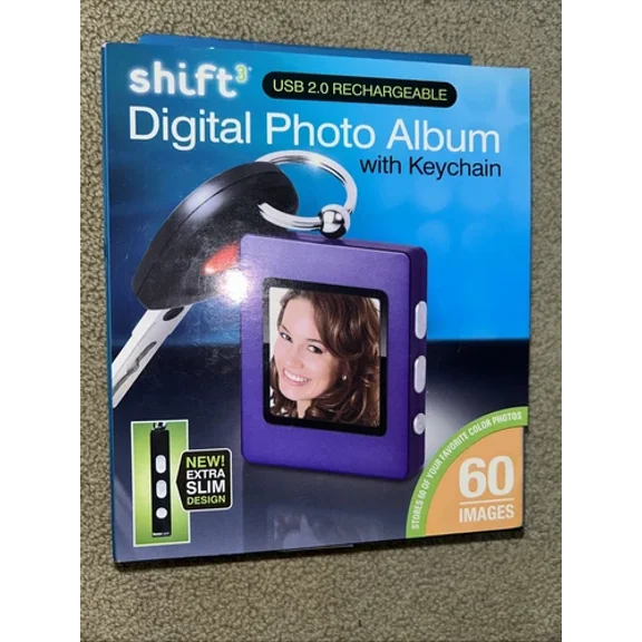 STAR- Shift Digital Photo Album With Keychain 60 Images Usb 2.0 Recargeable