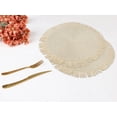 thumbnail image 5 of Unique Bargains Rustic Tassel Place Mats Set of 6 for Dining Table Decor Beige 15x15in, 5 of 6