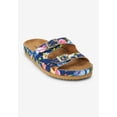 thumbnail image 2 of Comfortview Women's The Maxi Leather-Like Adjustable Slip On Footbed Sandal, 2 of 6