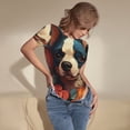 thumbnail image 3 of Kdxio Vintage Colorful Flower French Bulldog for Women's Short-Sleeved Onesie Stylish Round Neck Pajamas Bodysuit Jumpsuit Nightwear-Medium, 3 of 7