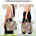 thumbnail image 4 of FORMRS Womens Corduroy Tote Bag Crossbody Shoulder Handbag with Pocket, Black Flowers Pattern, 4 of 7