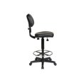 thumbnail image 4 of Office Star Chaise de Dessin Pneumatique à Siège et Dossier en Vinyle Sculpté avec Anneau Repose-Pieds Chromé Ajustable, Noir, 4 of 5