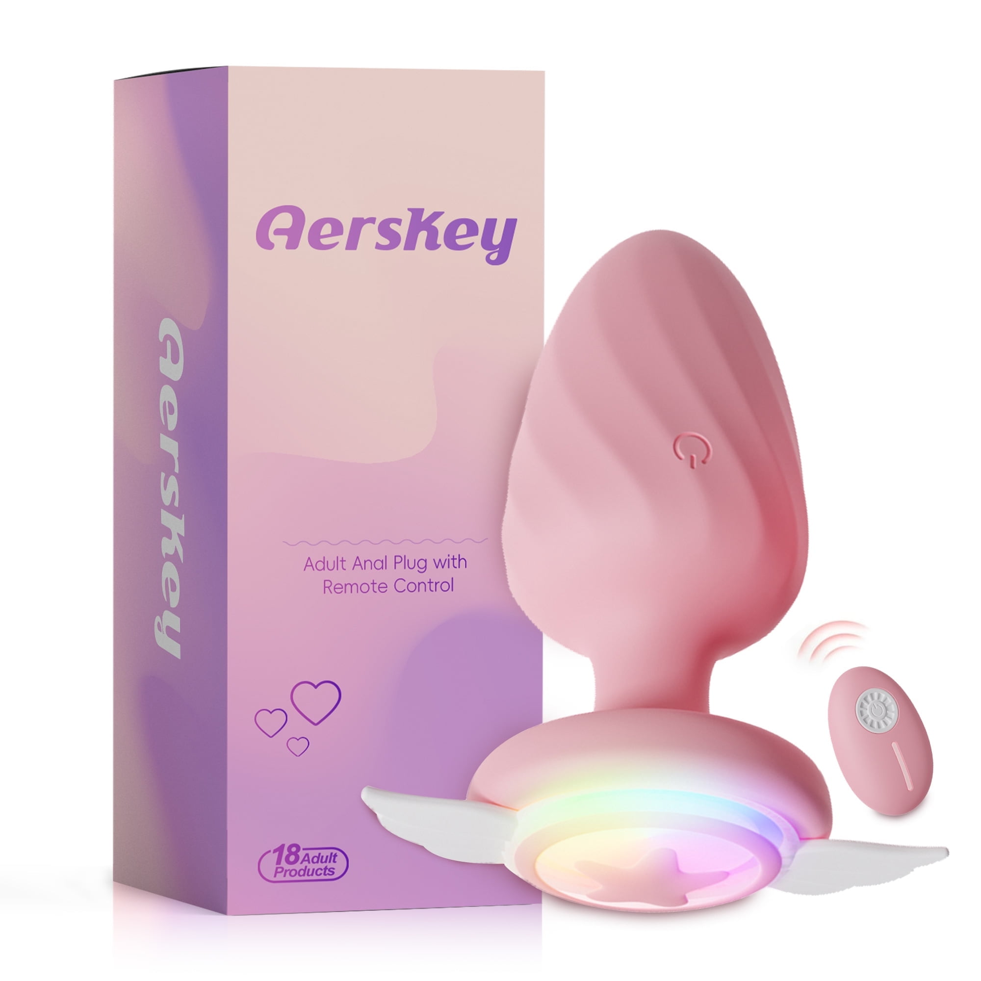 12 Vibrating Mode Anal Vibrator Wireless Remote Control Anal Butt Plug with Flashing Light Base,Adult Sex Toys for Men Women Couples
