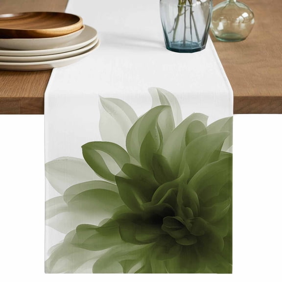 Table Runner 72 Inch Long - Sage Green Flower Decorative Table Scarf, Classic Bohemian Pattern Dining Table Runners for Wedding Party Kitchen Dining Tables
