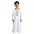 thumbnail image 2 of MEZZALL Boys Bodysuits Robe Abaya Thobe Traditional Ethnic Long Sleeve Embroidered Pocket Casual Jumpsuit Romper For Children Party Eid Celebration O-Neck Adorable Back To School Onesie, 2 of 8
