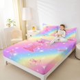 thumbnail image 3 of Manfei Cartoon Initial P Bed Sheets,Kawaii Rainbow Print Full Size Sheets,Pink,4-Piece, 3 of 6