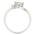thumbnail image 4 of Clara Pucci 14K White Gold 0.87ct Morganite Three-Stone Ring for Women, 4 of 8