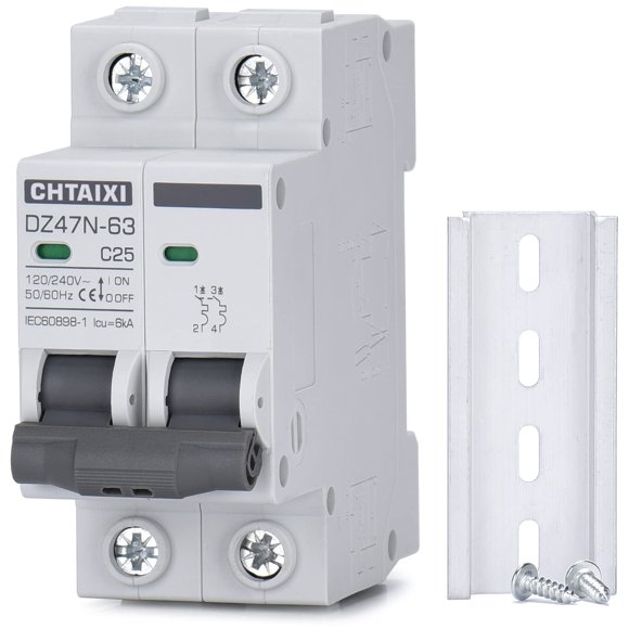 Disyuntor miniatura CHTAIXI DZ47N-63 25A 120V/240V 2P