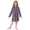 thumbnail image 6 of FORMRS Niños Bathrobe Unisex Hooded Robe Soft Plush Pajamas Sleepwear, Size 2-3T, Gold and Green Floral Pattern, 6 of 7
