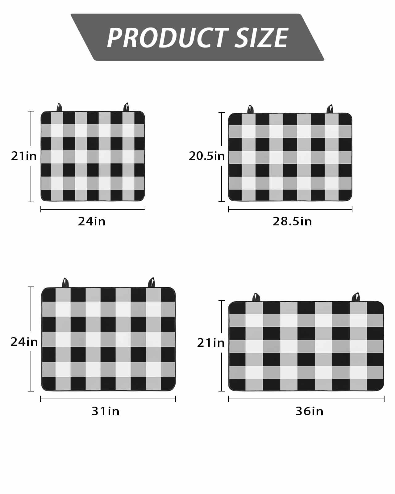 Stove Top Covers for Electric Stove, Black White Plaid Glass Stovetop Cover Protector, Spring Farmhouse Buffalo Checkered Induction Cooktop Protector Oven Mat for Kitchen Countertop 24"x21"