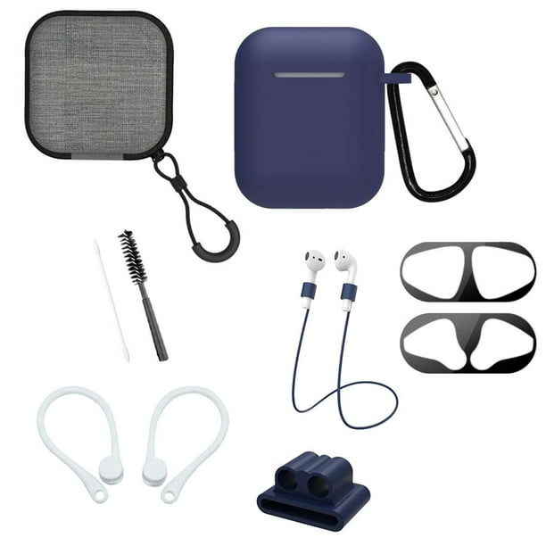Funda y kit de accesorios 9 en 1 para Airpods 2 o 1 azul marino Gadget Collection Mx FKAA2-01