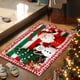 thumbnail image 4 of Alfombra navideña de punto para baño | Fibra de poliéster absorbente | Diseño navideño multicolor con Papá Noel, muñeco de nieve y reno | Alfombra antideslizante para puerta de entrada | Decoración, 4 of 6