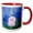 Red/White, variant on 3drose, Cute Pink Octopus Cartoon - Kawaii Happy Girly Squid Underwater in Deep Blue Green Sea Ocean Waves, 11oz Two-tone Yellow Mug