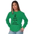 thumbnail image 4 of Keep Calm Love Leprechauns St Paddys Long Sleeve TShirt Men Women Brisco Brands S, 4 of 6