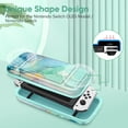 thumbnail image 3 of Fintie Carrying Case for Nintendo Switch OLED Model 2021/Switch 2017, [Shockproof] Hard Shell Protective Cover Travel Bag w/10 Game Card Slots, Emerald Marble, 3 of 8