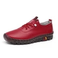 thumbnail image 1 of Chaussures pour Femmes, Mocassins à Plateforme en Cuir, Chaussures Plates à Enfiler, Grande Taille, Respirantes, Amicales pour la Peau, Décontractées, Rouges 41, 1 of 9