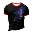 thumbnail image 4 of Men's Street Fashion Graphic Tee, Short Sleeve Casual Shirt with Vintage American Flag Design ,Dark Gray M, 4 of 5
