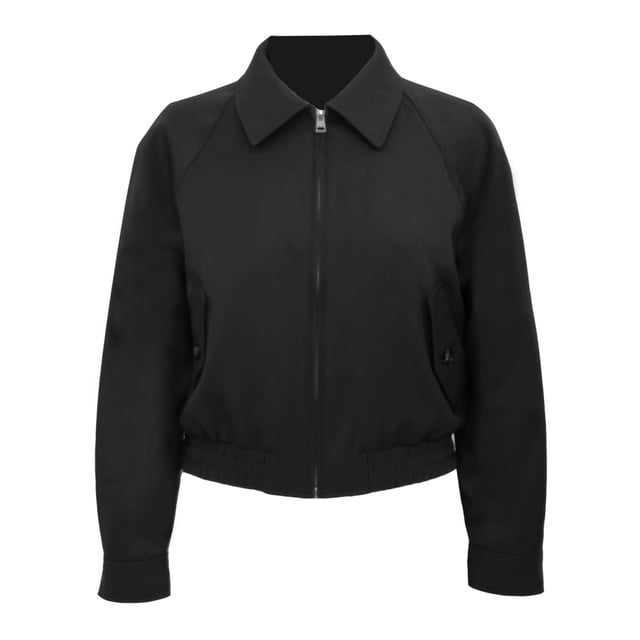 Chamarra George para Mujer, Cuello Camisero Negro Talla Ch