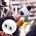 thumbnail image 4 of 2Pcs Portable ABS Injection Molding Square Shaped Interview Mic Microphone Logo Flag Station Logo (White), 4 of 8