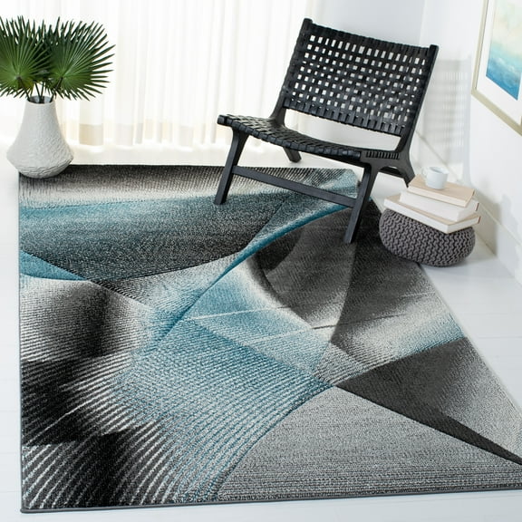 SAFAVIEH Hollywood Celandine Abstract Area Rug, Grey/Blue, 9' x 12'