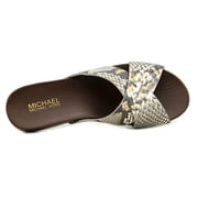 MICHAEL Michael Kors Womens SOMERLY Leather Open Toe Casual Slide Sandals