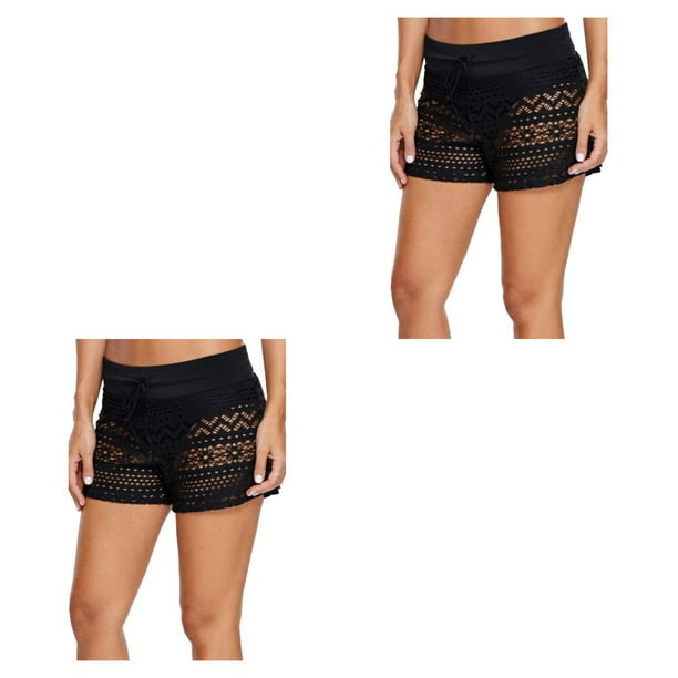 Greeniant Pantalones cortos de encaje para mujer, bañadores de corte a juego a la moda, bañadores, ropa de baño, Sexy, ropa de playa ligera, Type3 NO3
