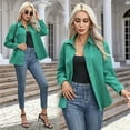 thumbnail image 3 of ZOHIUM Business Casual Outfits for Women Button Down Shirts for Women Long Sleeve Slim Fit Blouses Casual Business Tops with Pocket Short Sleeve Blouses for Women Button Up Shirt Women (Green,M), 3 of 5