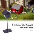 NIBOLOG Mini Iron Birdhouse Realistic Scene Enhancer Micro Landscape